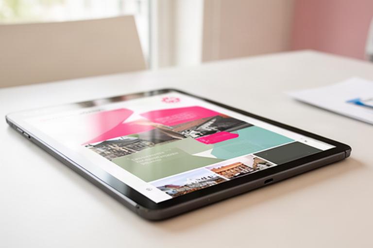 Tablet mit interaktivem Stadtmagazin auf einem hellen Beratungstisch in Solothurn